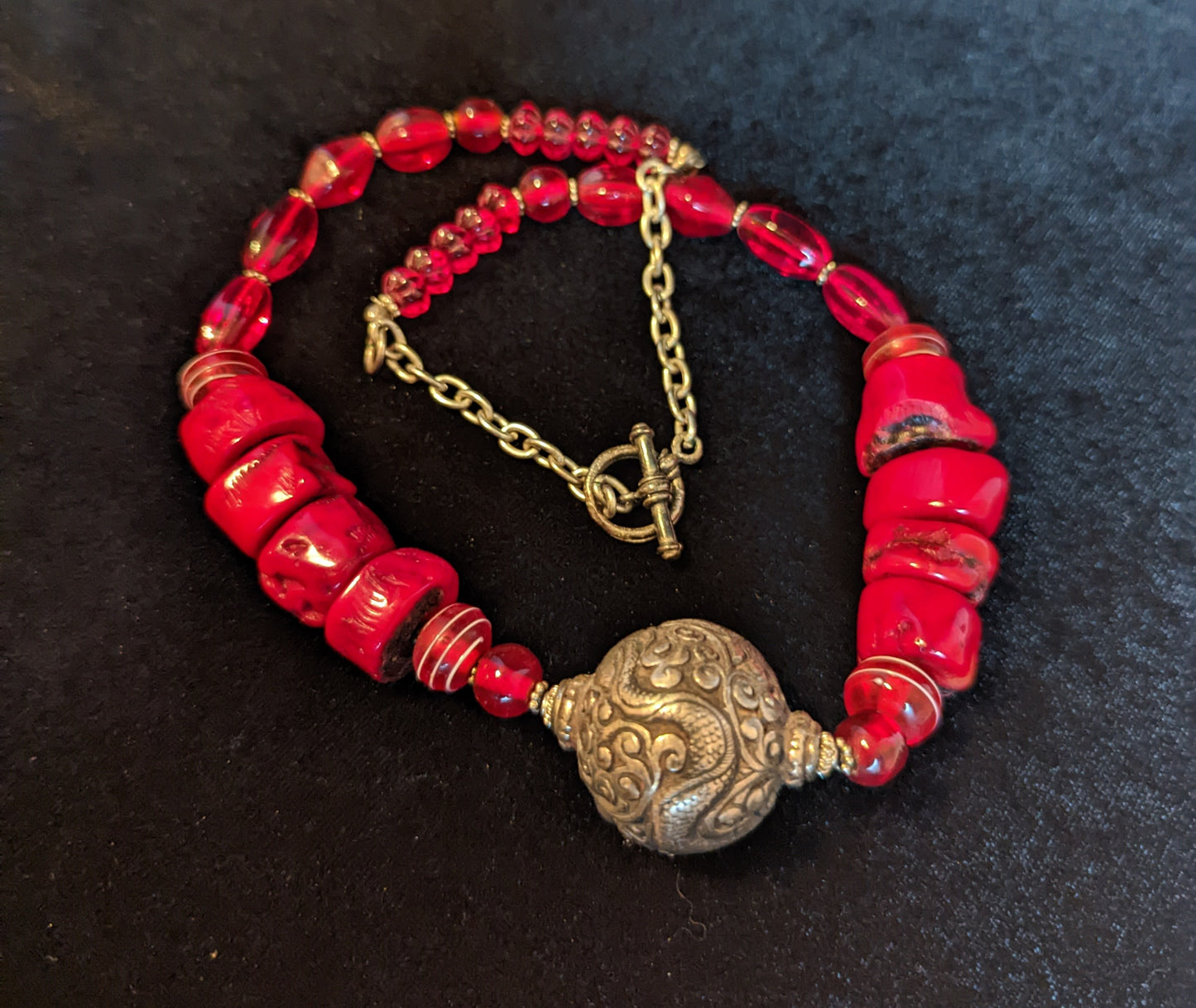 Red Coral Chunky Necklace