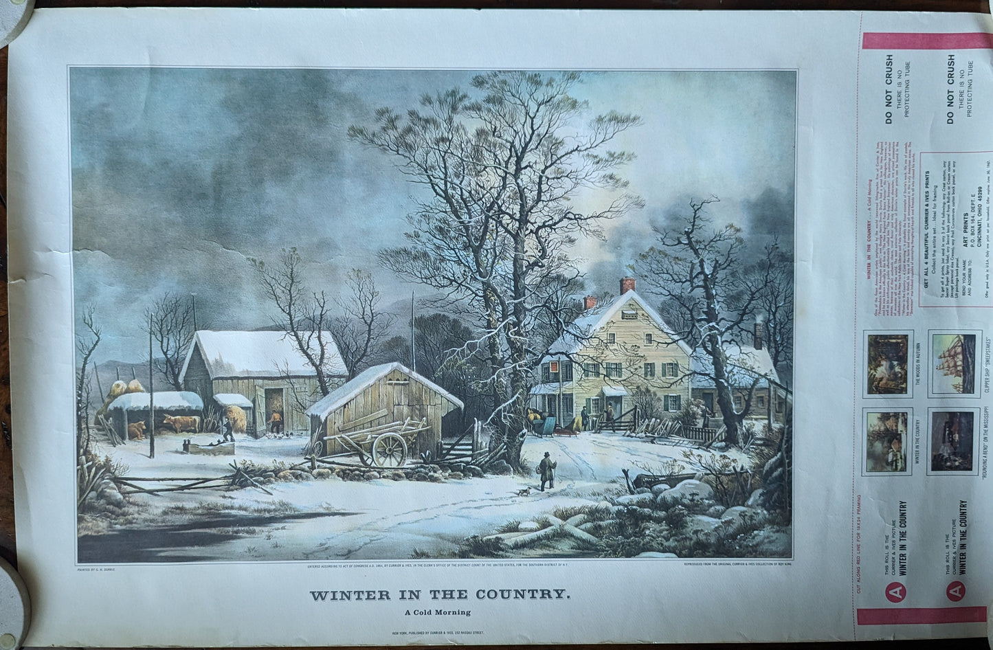 Currier and Ives Print, "Winter in the Country, A Cold Morning"