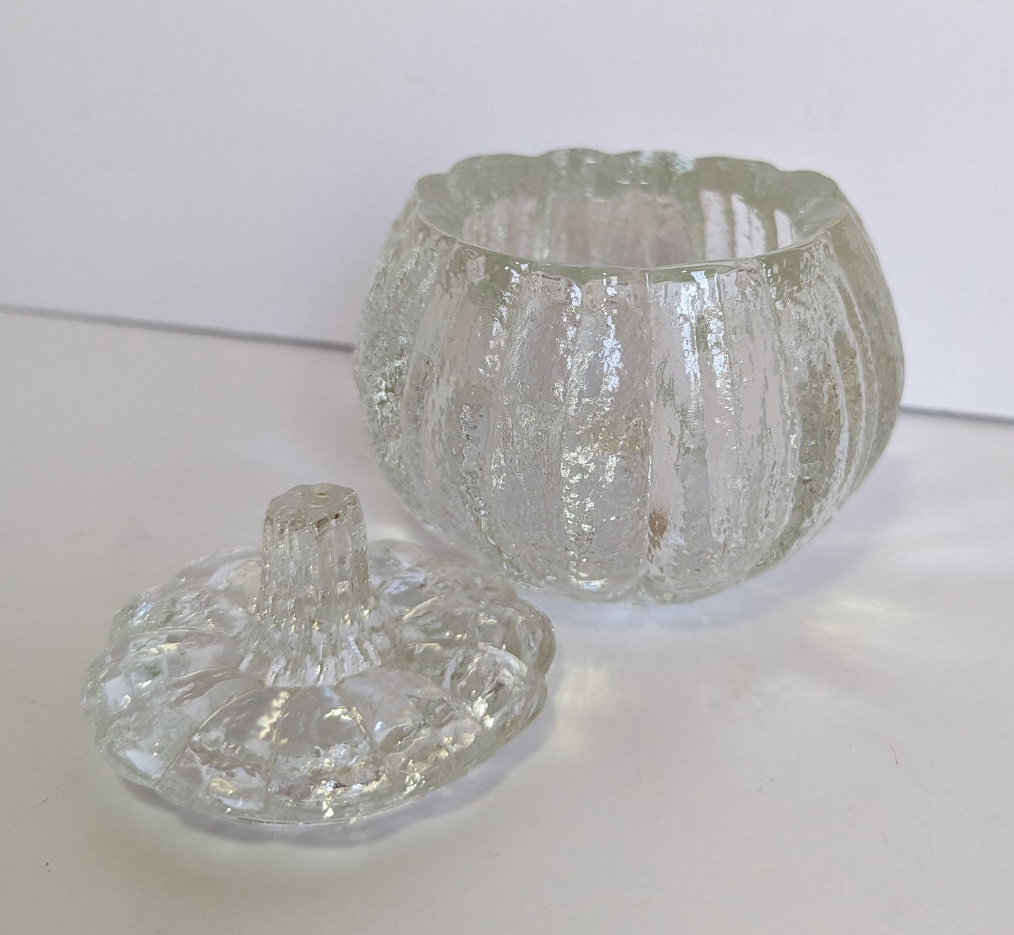 Avon Vintage Crystal Pumpkin Candle Holder