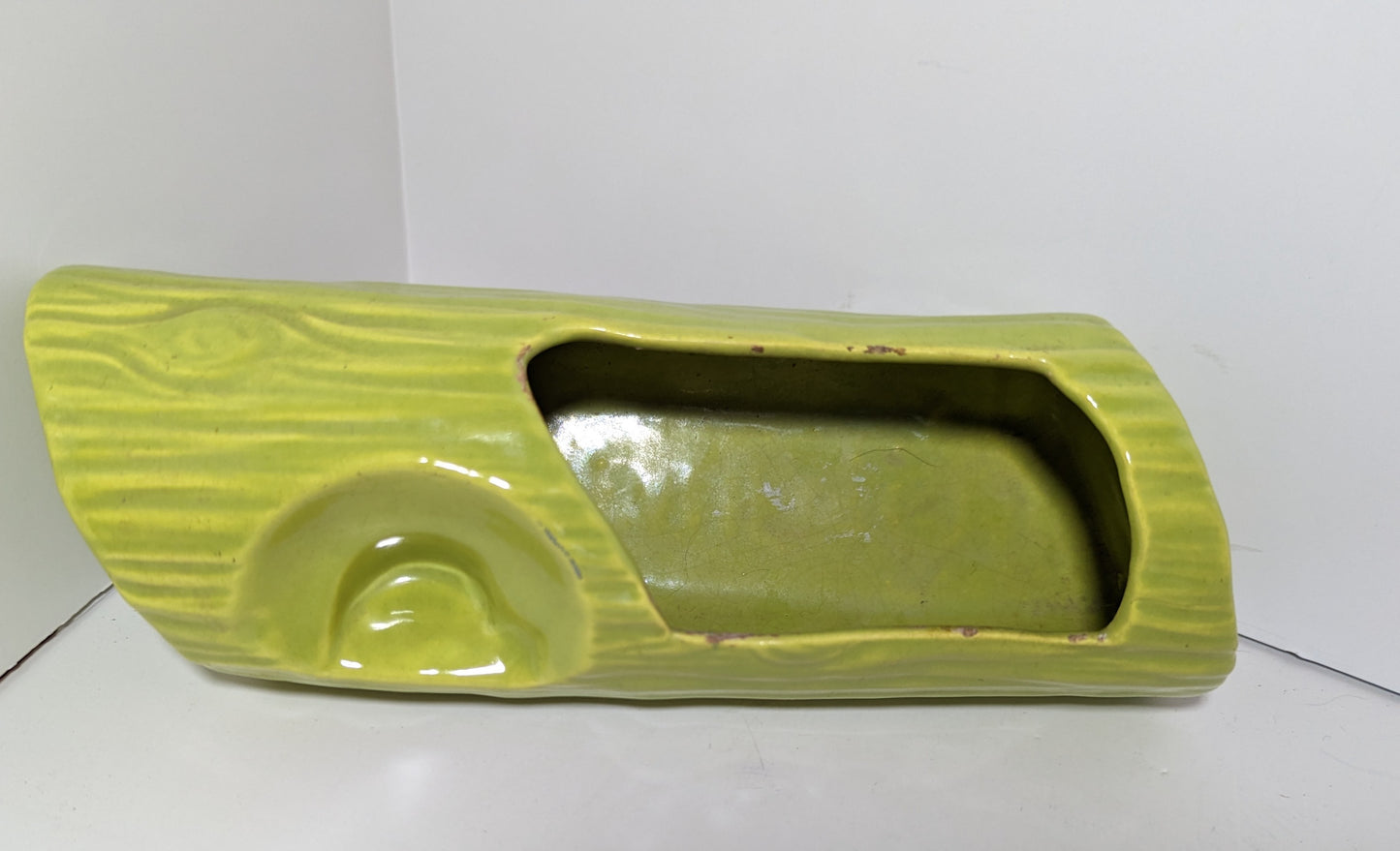Gilner CA, 1951 Green Log Pixie Planter, Vintage
