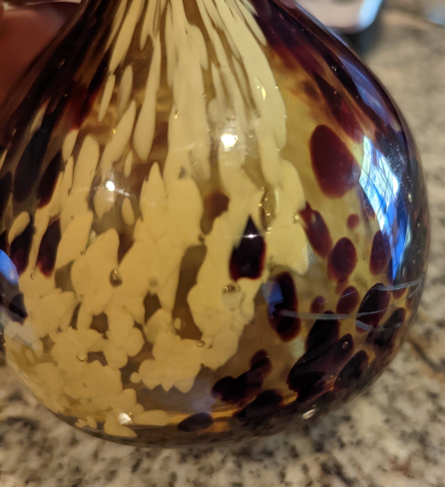 Tortoise Amber Glass Stem Vase