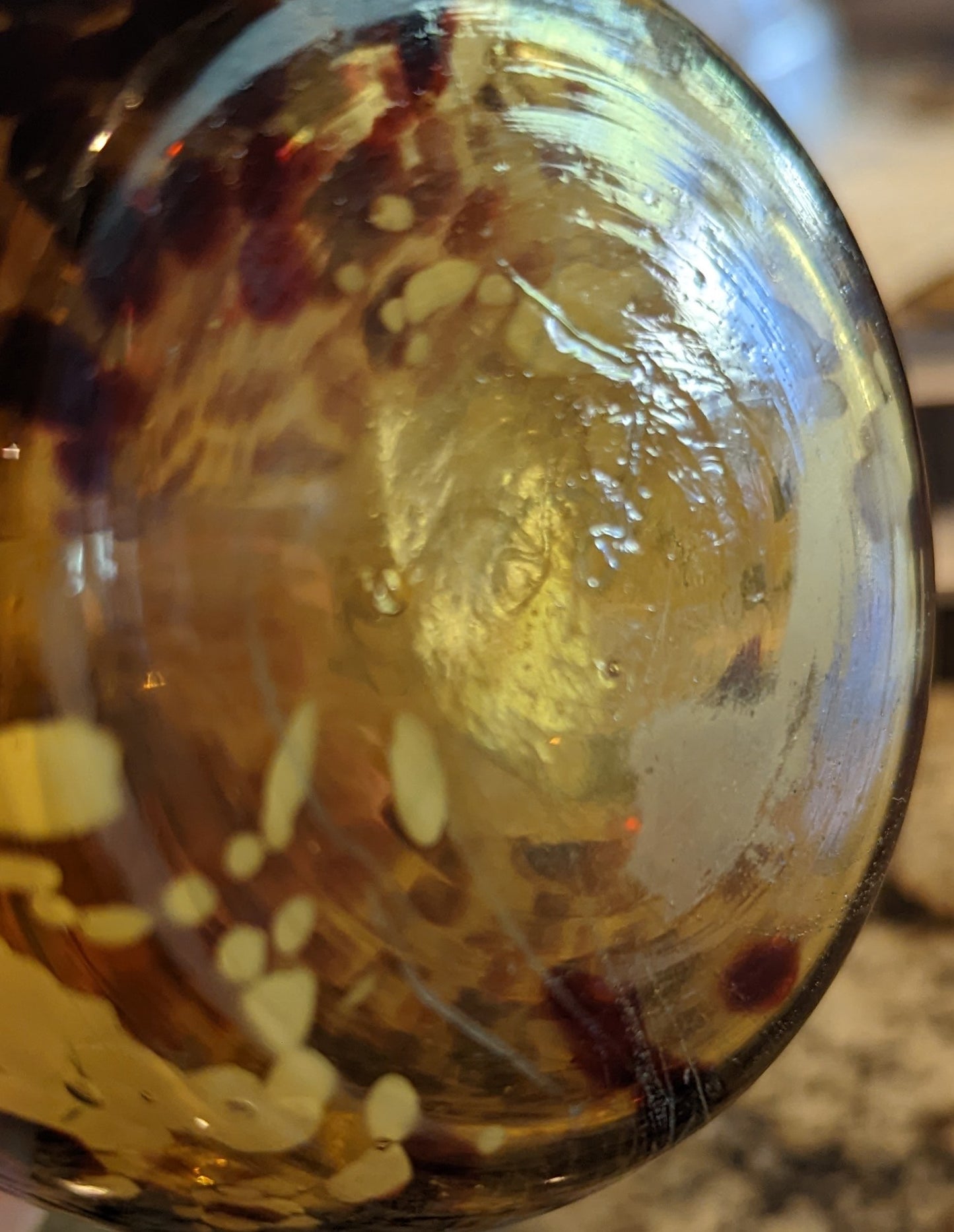 Tortoise Amber Glass Stem Vase