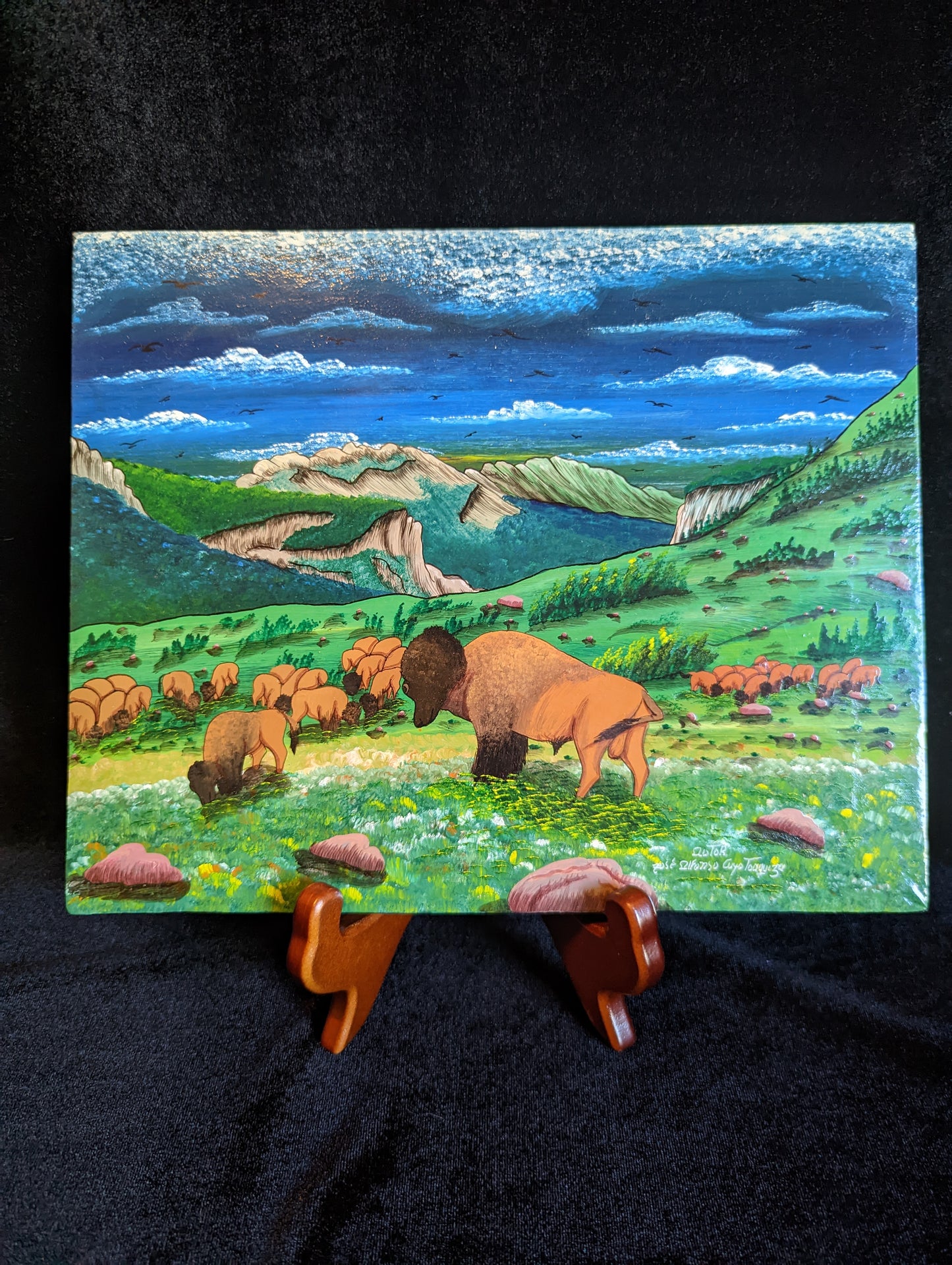 Native American Vintage Painting on Hide