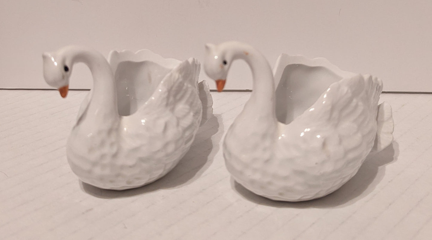 Bassano Handarbeit Vintage Swan Cache Pots