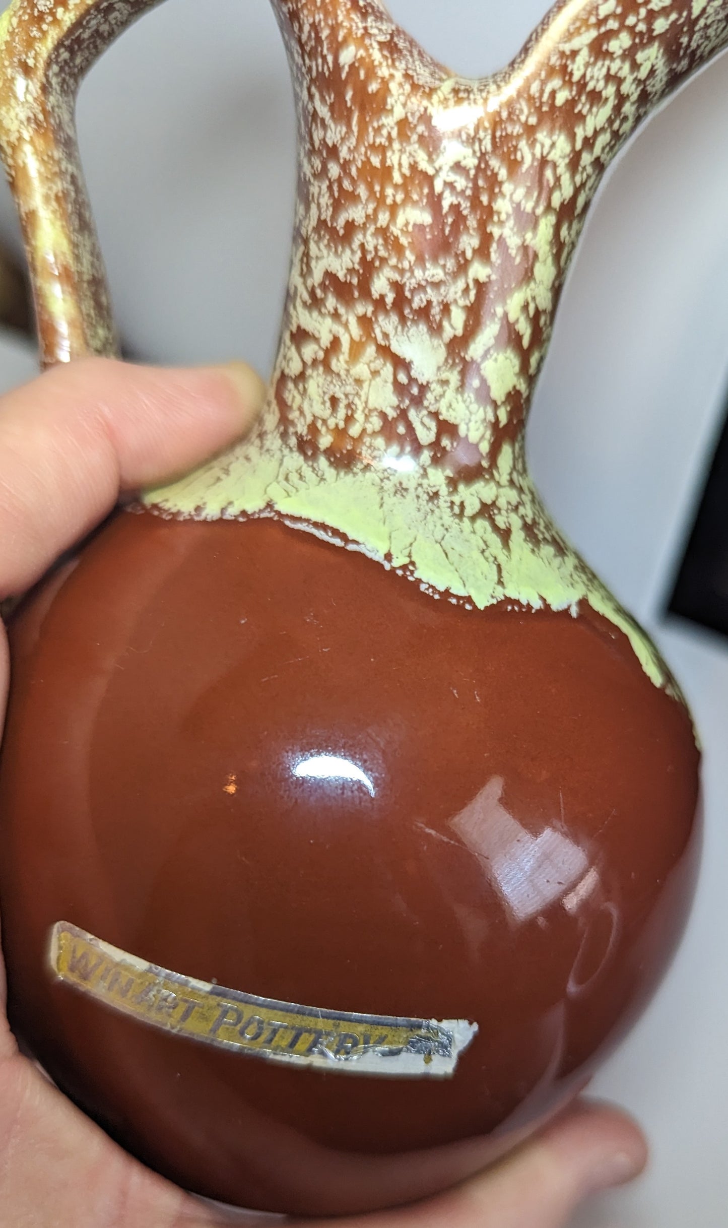 Winart Pottery Drip Glaze Vintage Pitcher/Bud Vase
