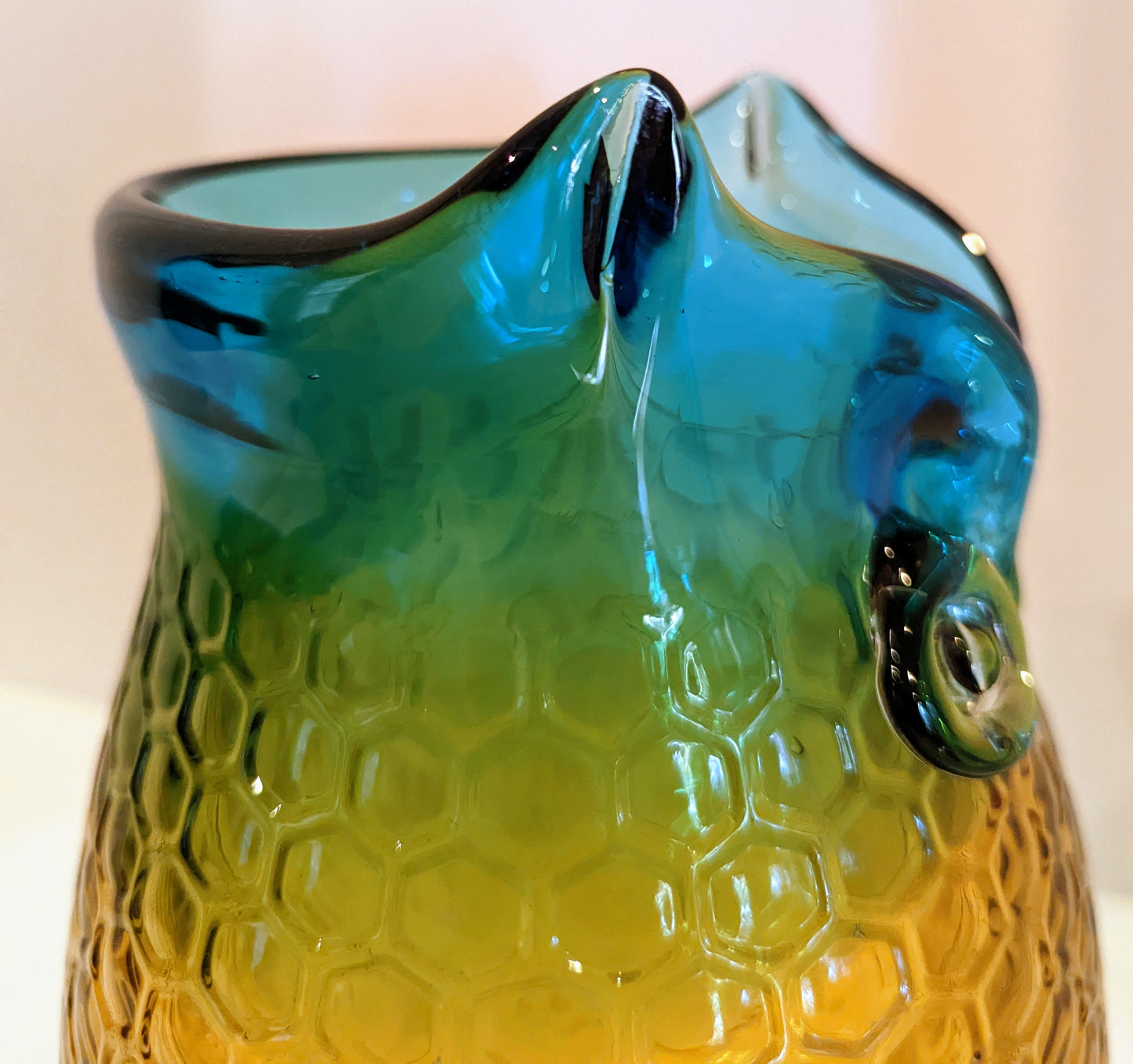 Murano Style MCM Honeycomb Owl Vase