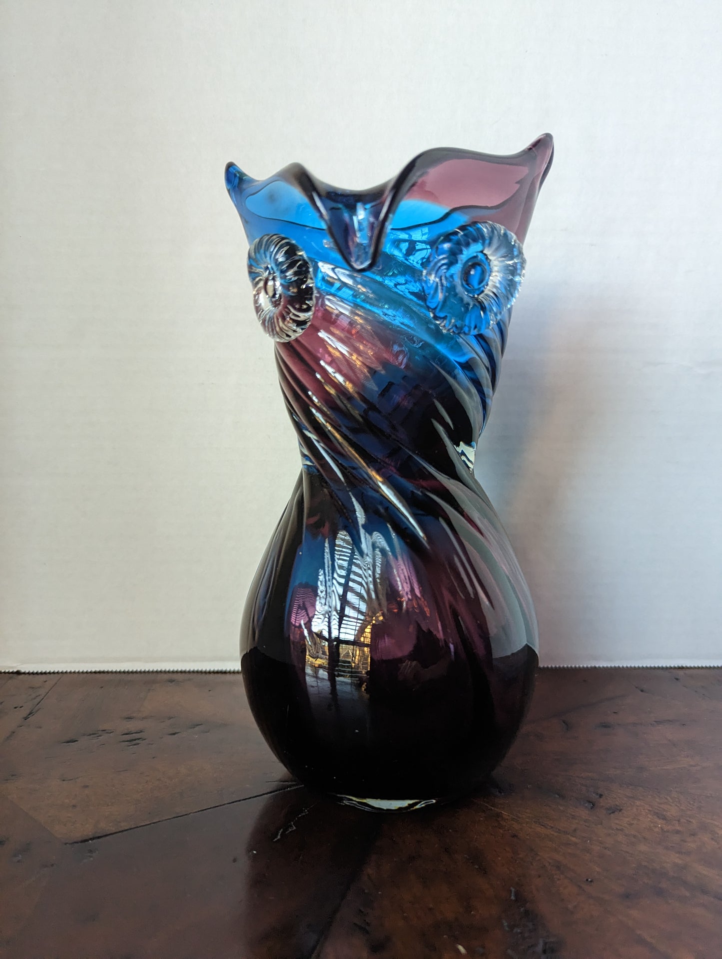 Murano Style Owl Vase