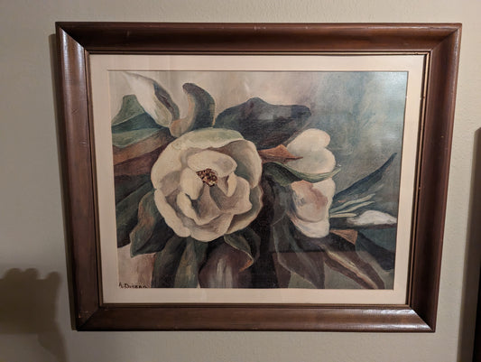 Vintage A Duncan Print of Magnolias