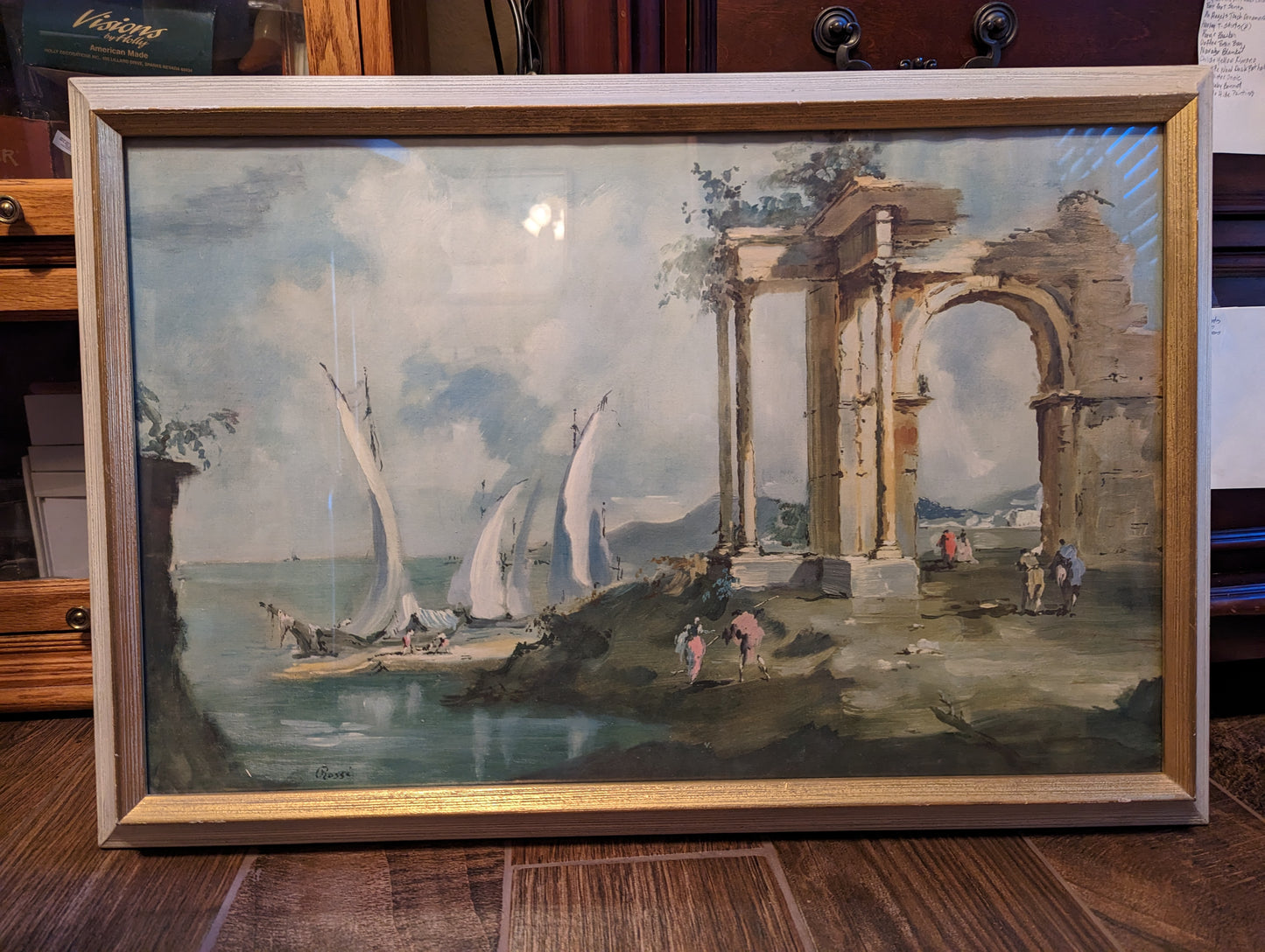 Rossi "Group of 5 Scenes" Framed Vintage Print