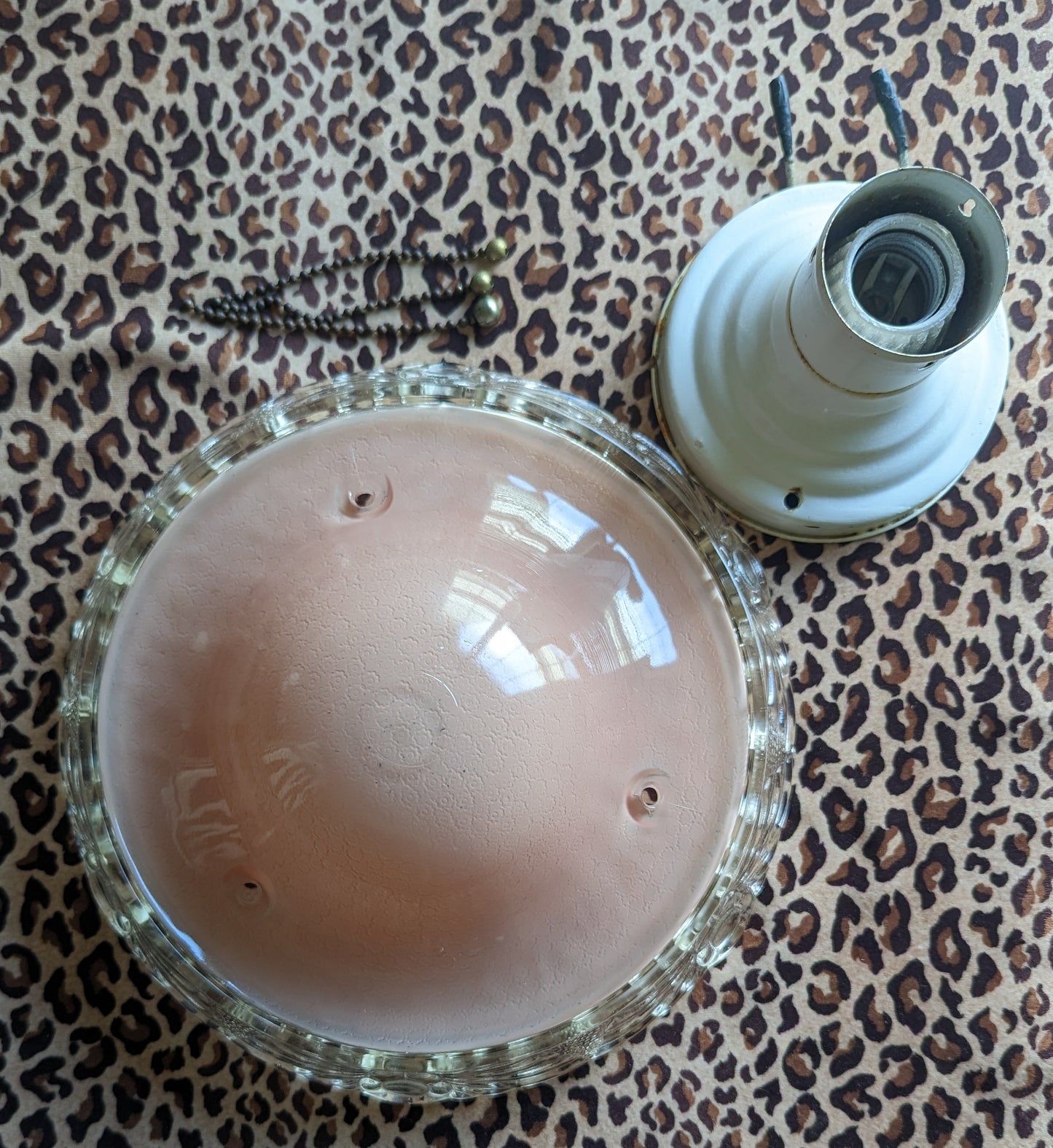 Vintage MCM 1930's Pink Light Fixture