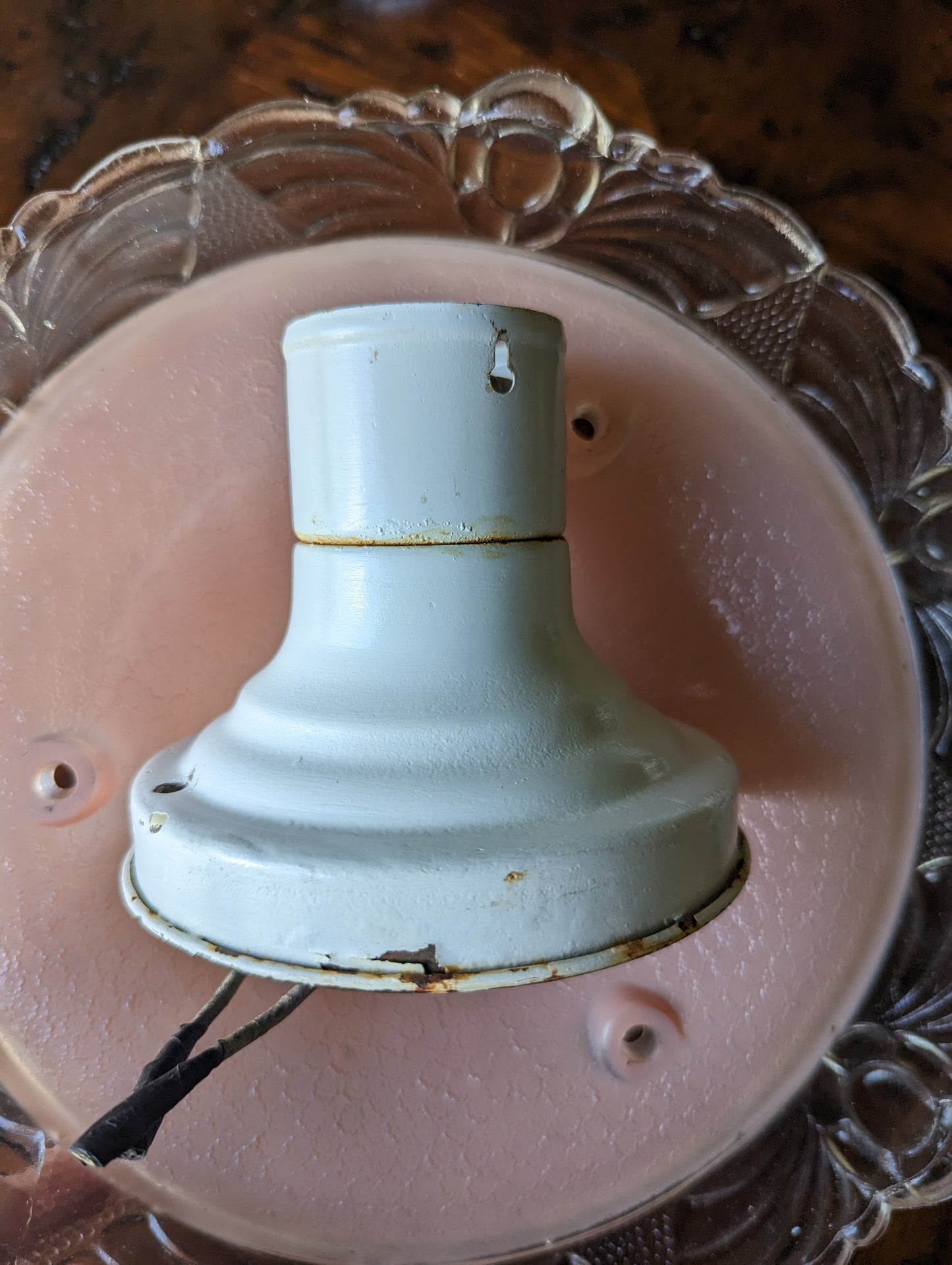 Vintage MCM 1930's Pink Light Fixture