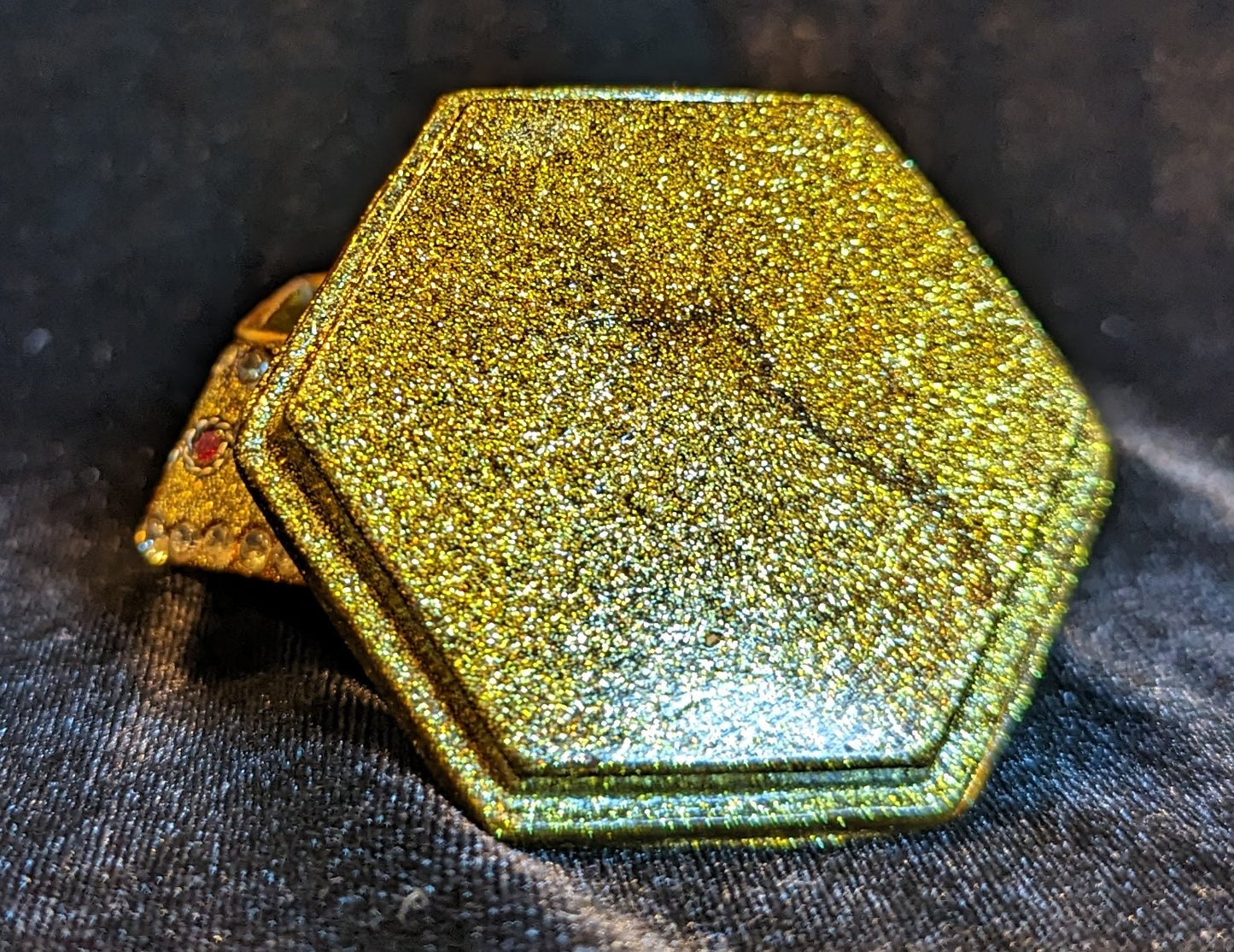 Gold Enameled Indian Mosaic Trinket/Ring Box