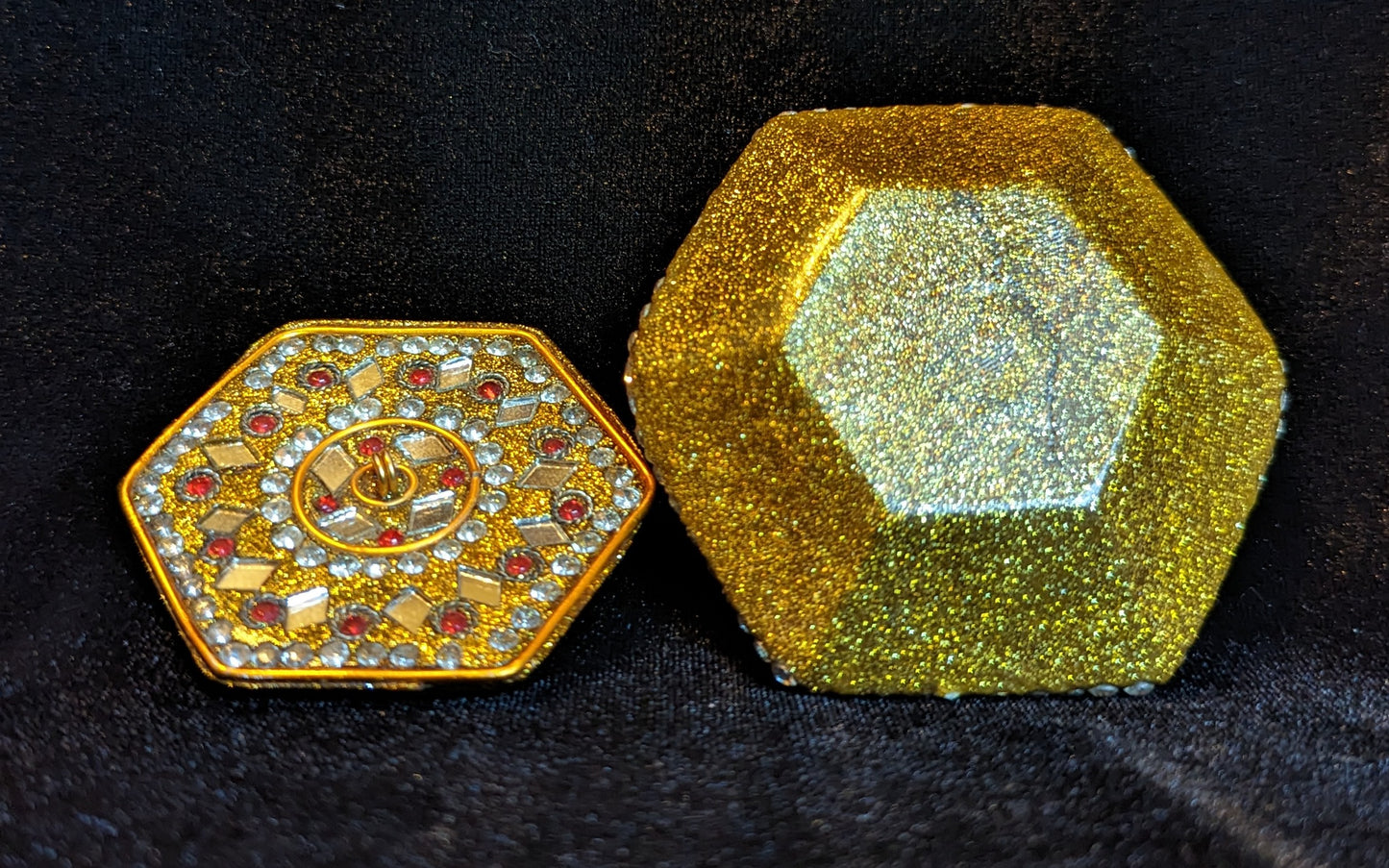 Gold Enameled Indian Mosaic Trinket/Ring Box