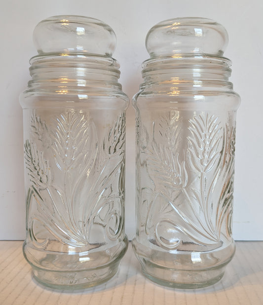 Vintage Canister, Glass Planters Peanuts (2)