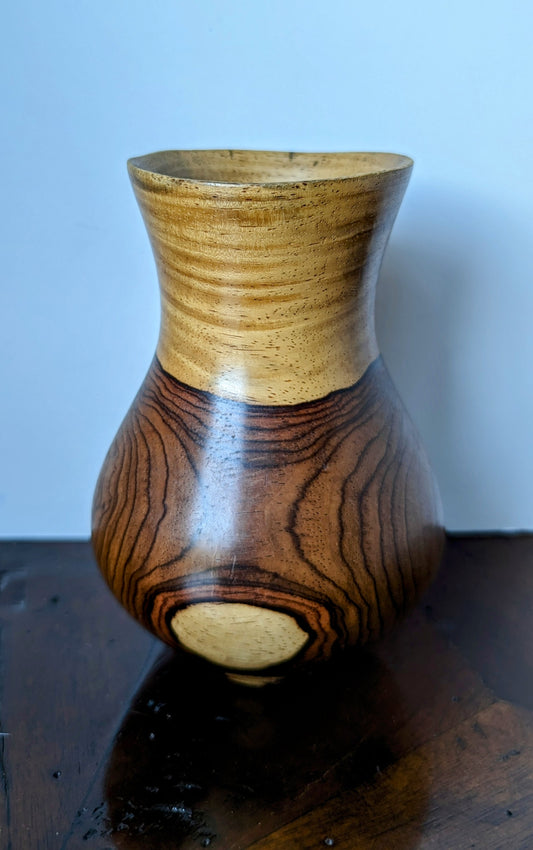 Wooden Vase/Pencil Holder Signed