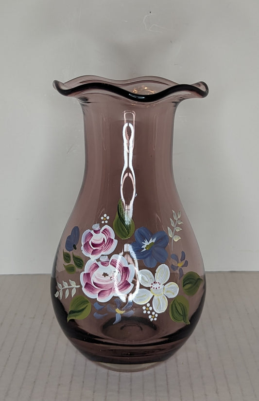 Fenton Teleflora Hand Painted Vase