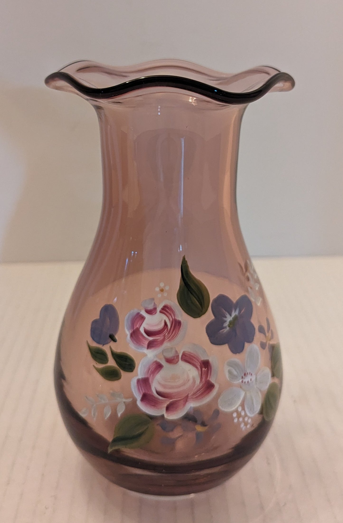 Fenton Teleflora Hand Painted Vase