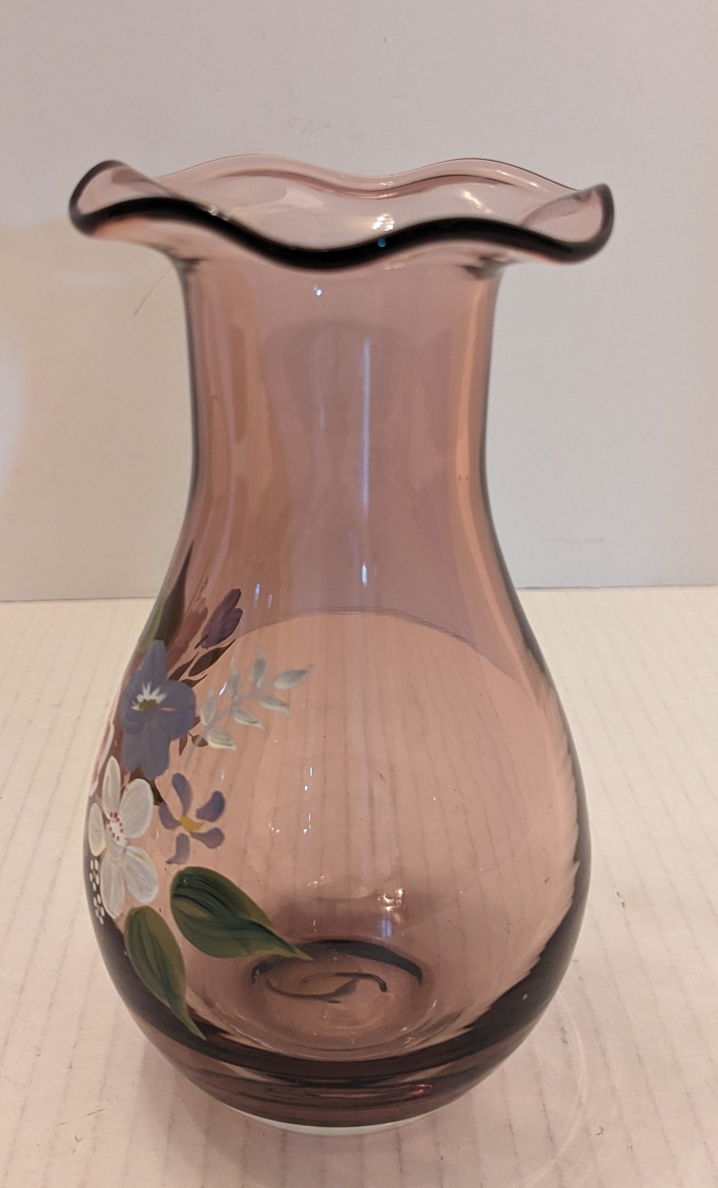 Fenton Teleflora Hand Painted Vase