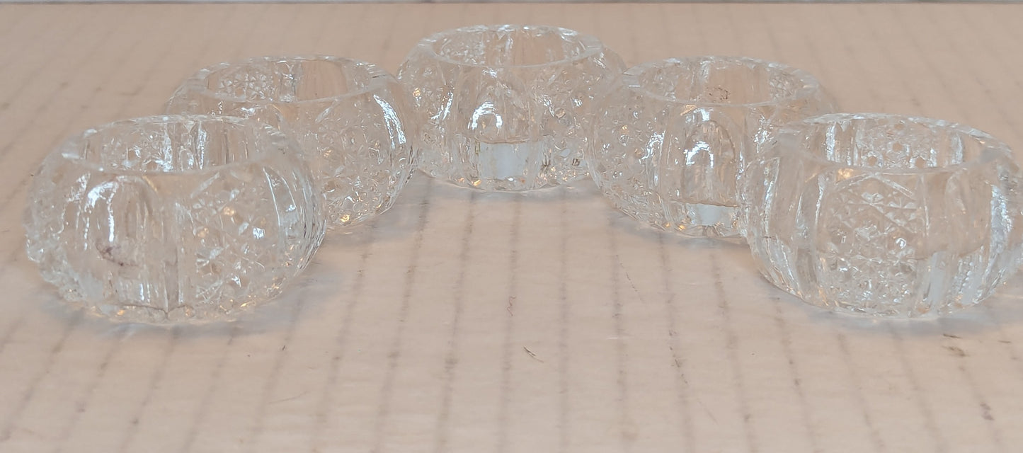 Vintage Crystal Salt Cellars Set of 5