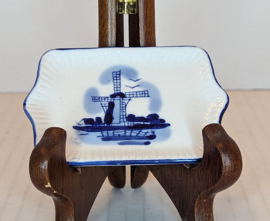 Delft Blue Miniature Platter for Child's Tea Set