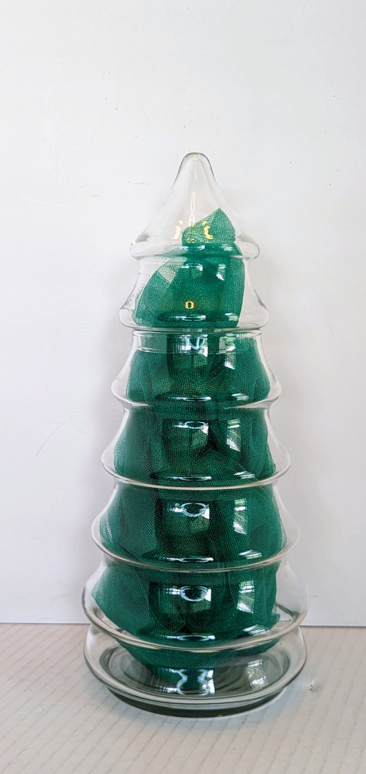 Glass Christmas Tree Candy Jar