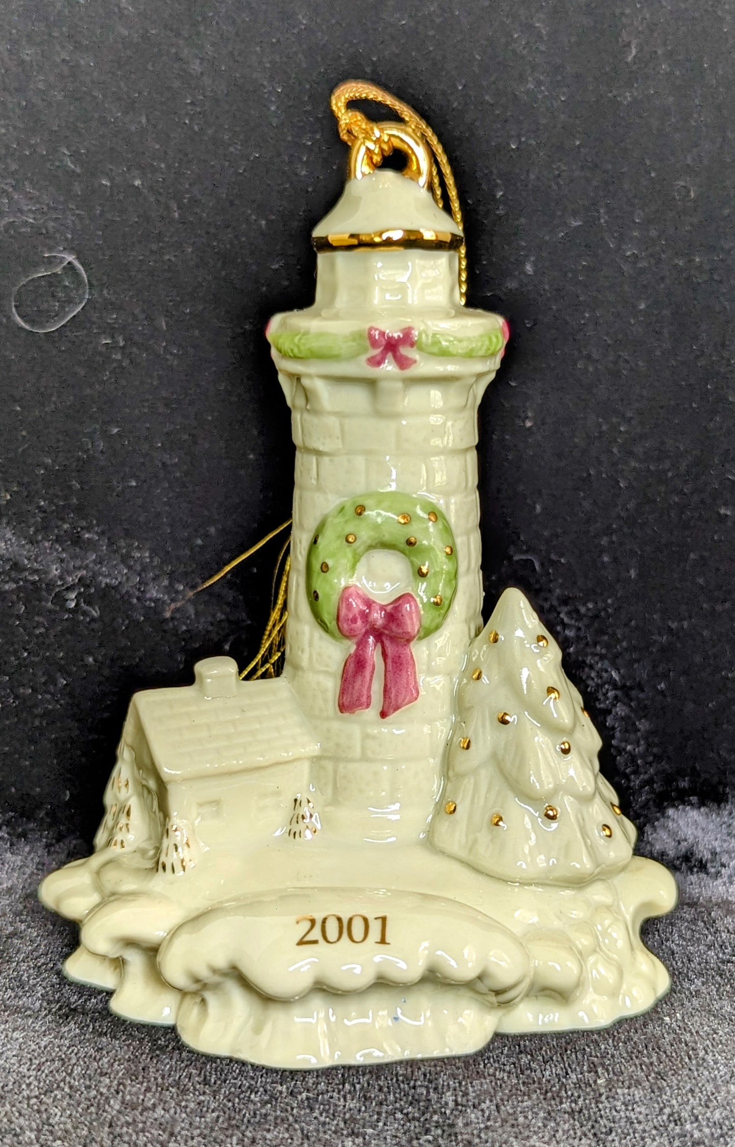 2001 Lenox Seaside Holiday Lighthouse Ornament