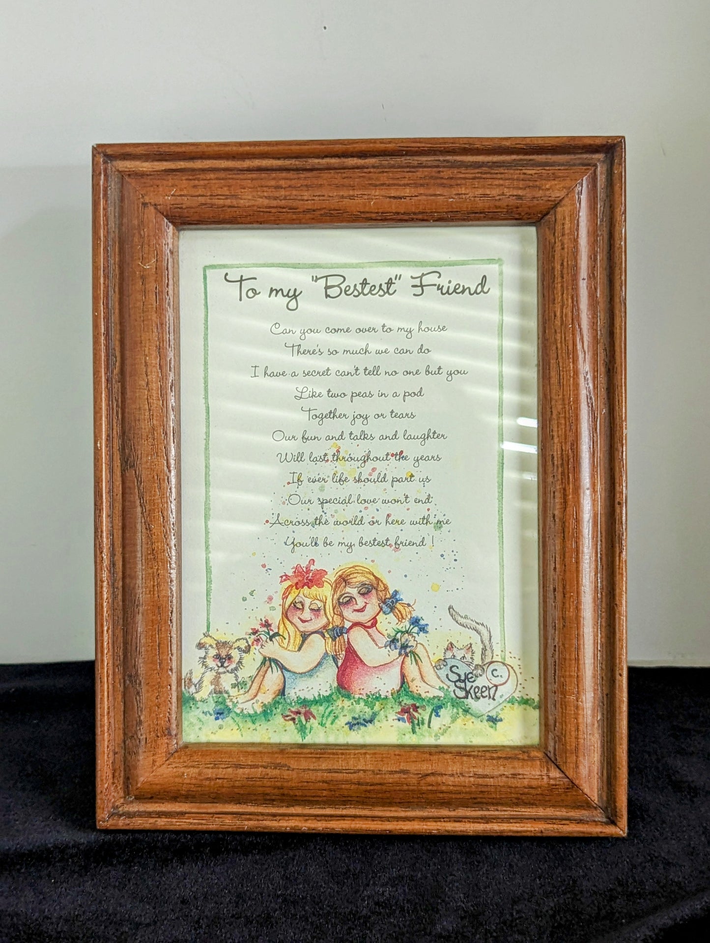 Framed Sue Skeen Print "To My Bestest Friend"