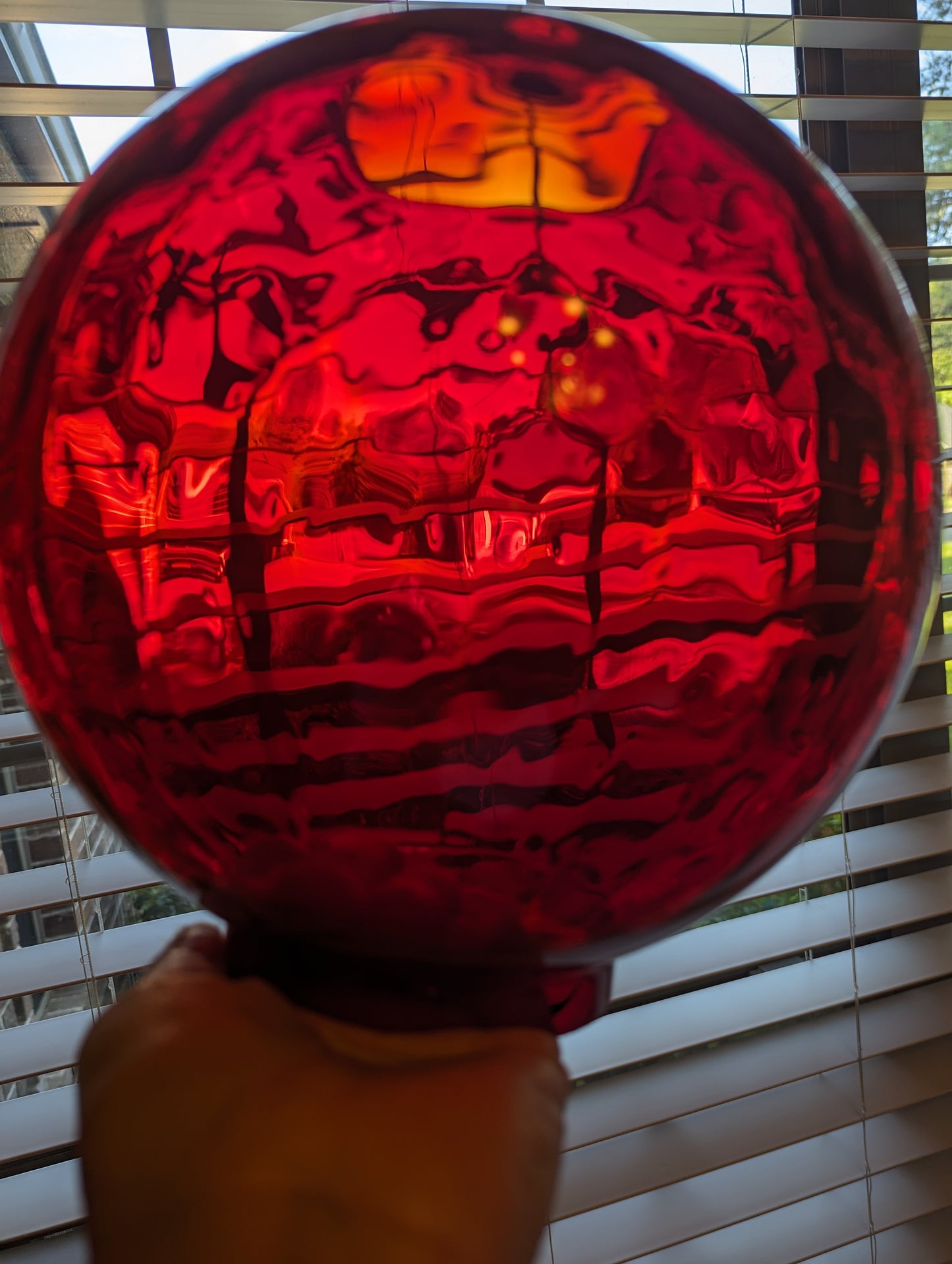 Vintage Ruby Red Coin Slot Glass Globe/Lamp Shade GWTW