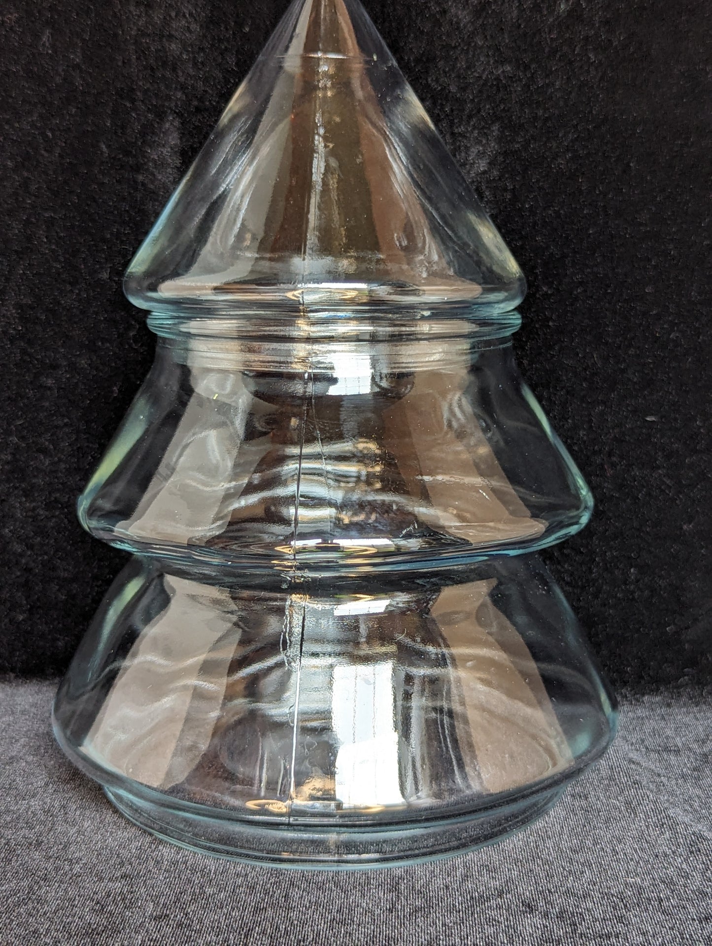 Glass Christmas Tree Candy/Cookie Jar