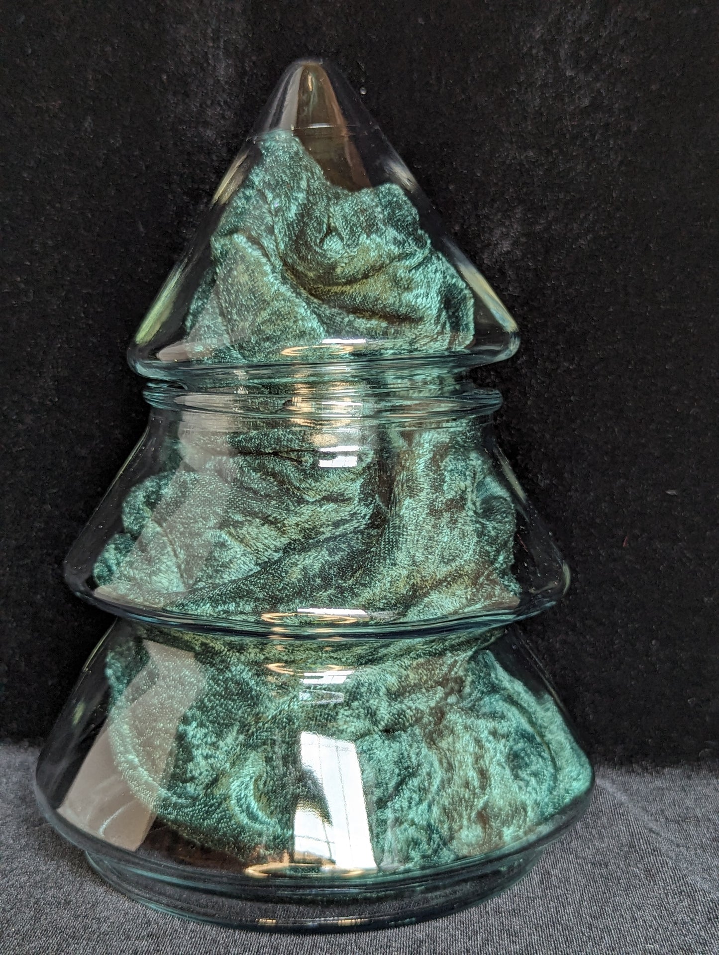 Glass Christmas Tree Candy/Cookie Jar