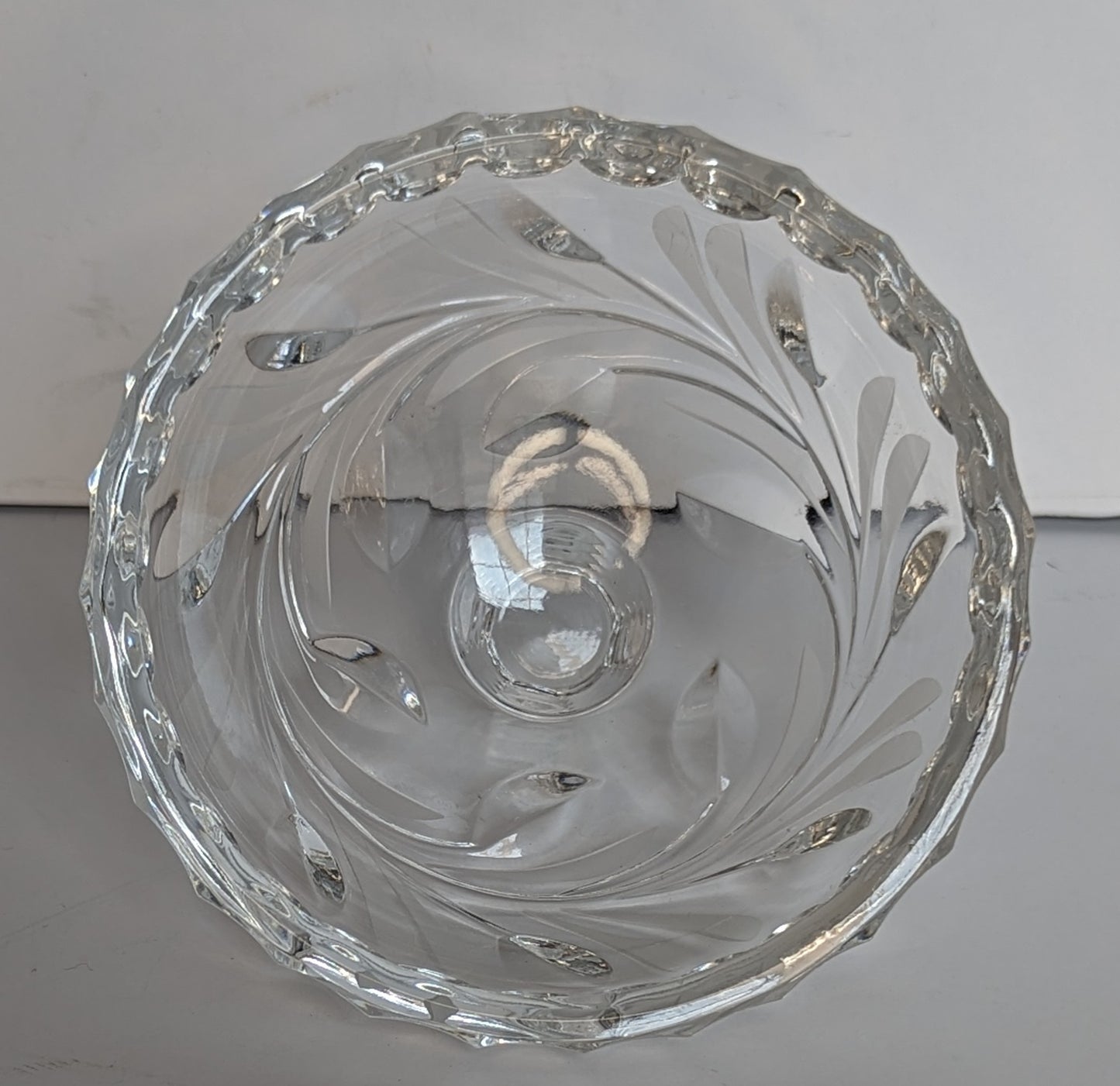 Vintage Etched Crystal Candy Dish Replacement Lid