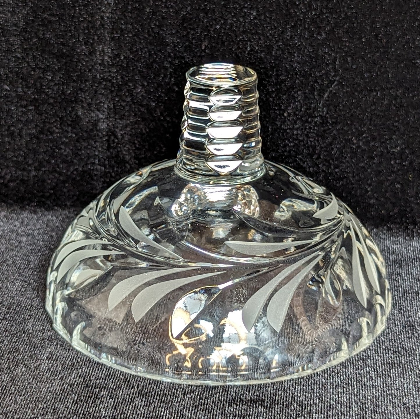 Vintage Etched Crystal Candy Dish Replacement Lid