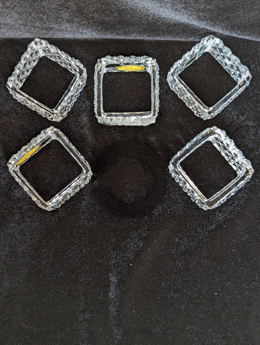 West Germany Lead Crystal Napkin Rings (5)