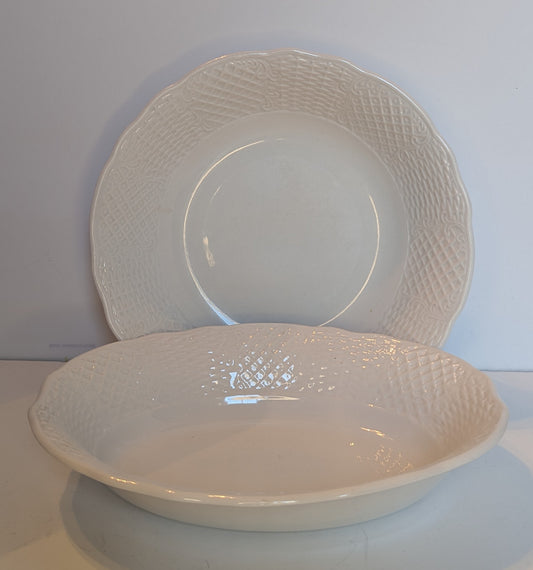 White Marlbarough Serving Bowls