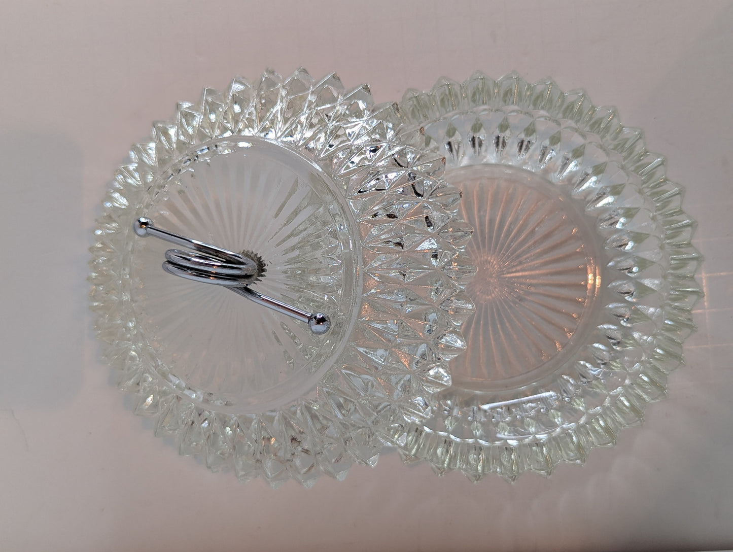 Indiana  Glass, Diamond Point, Covered Candy Dish