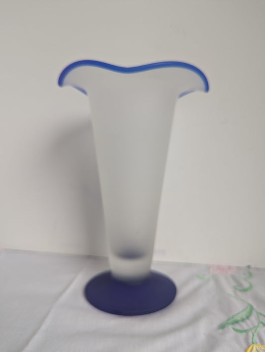 AAC Frosted/Cobalt Blue Vase