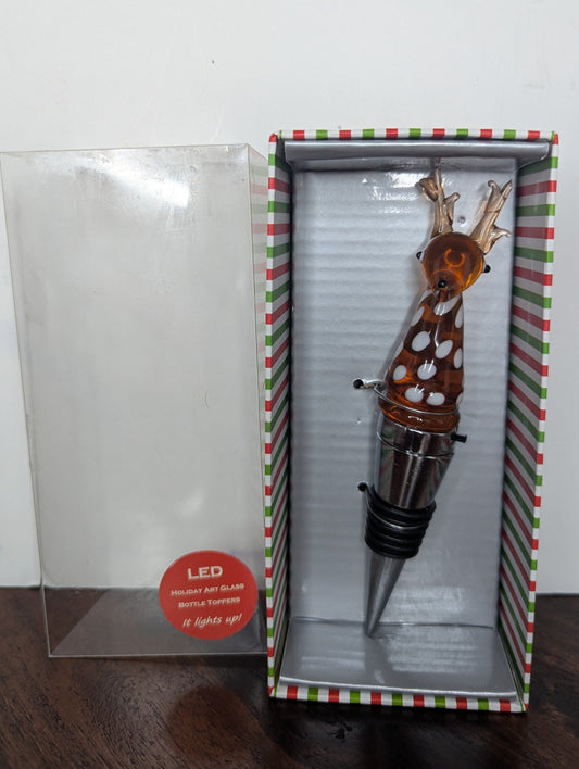 LS Arts LED Holiday Art Glass Stopper
