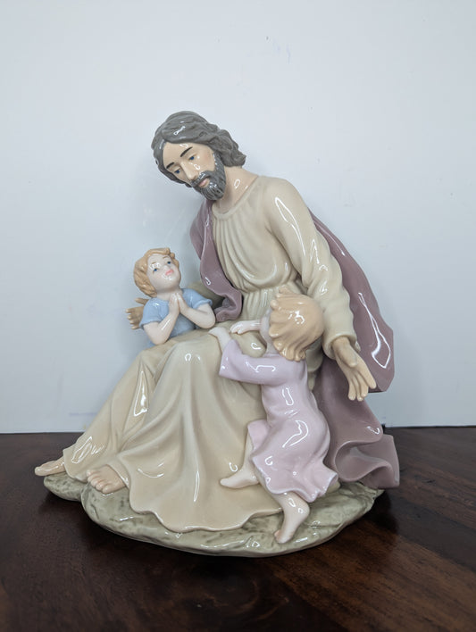 Classic Treasures Porcelain Collectable Jesus and Children Statue