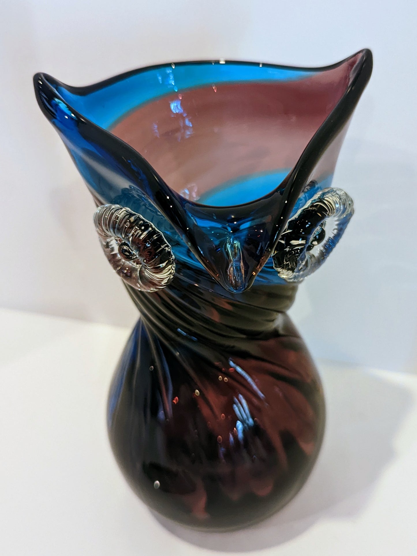 Murano Style Owl Vase