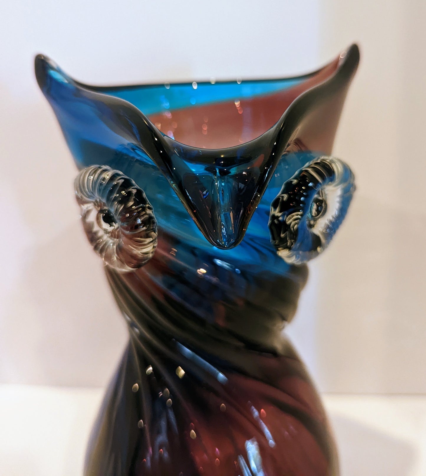 Murano Style Owl Vase