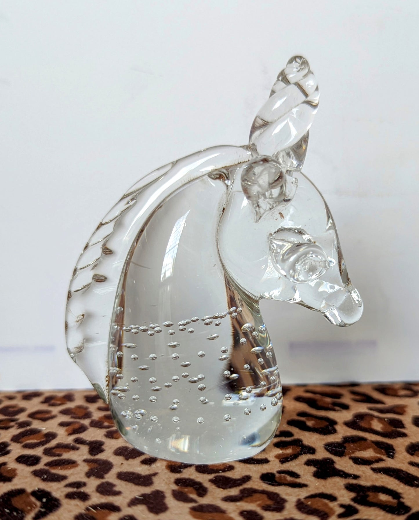 Art Glass Unicorn Paperweight Murano Style