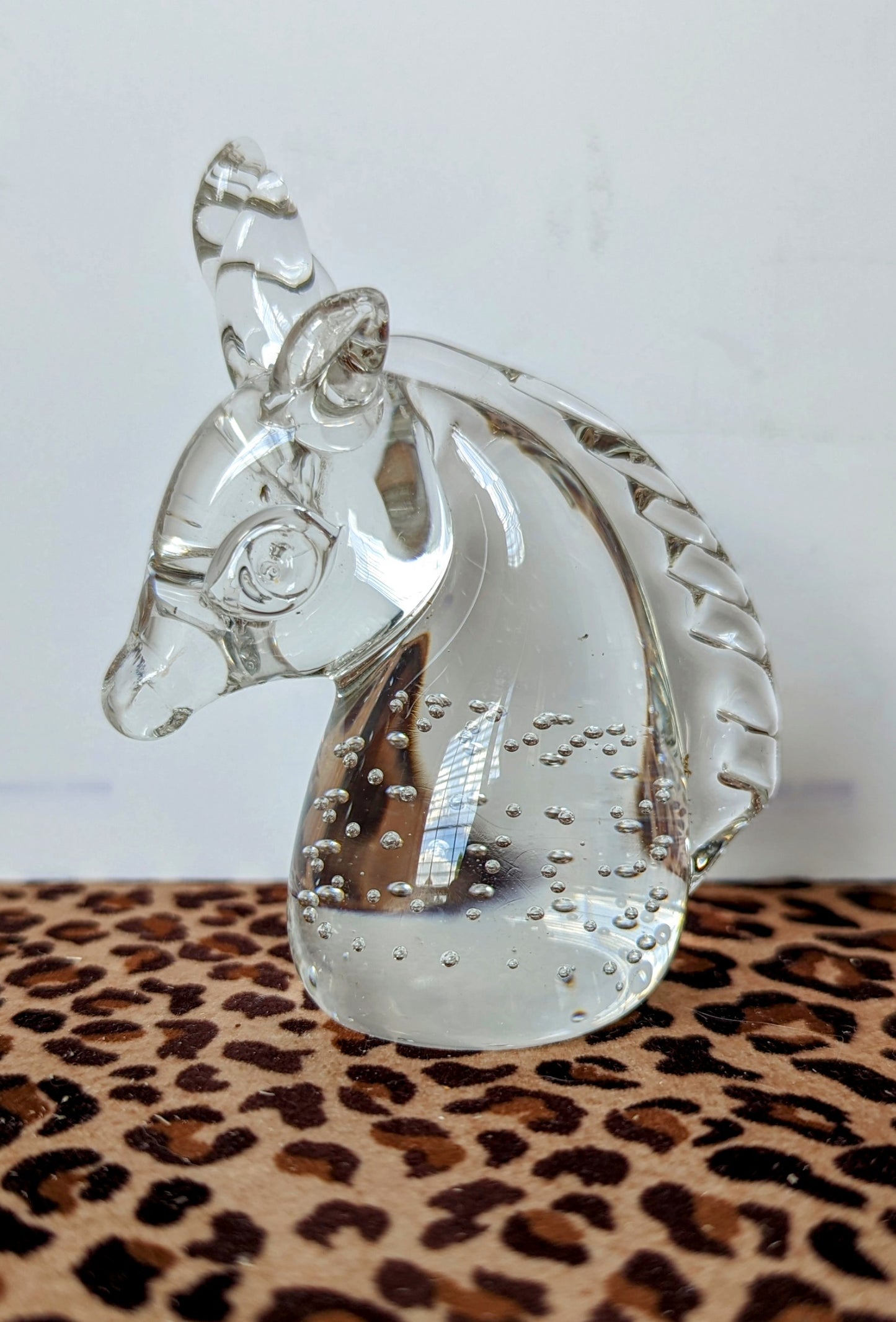 Art Glass Unicorn Paperweight Murano Style