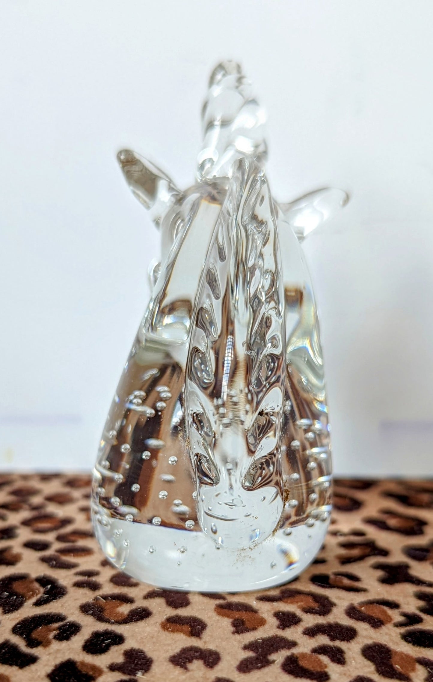 Art Glass Unicorn Paperweight Murano Style