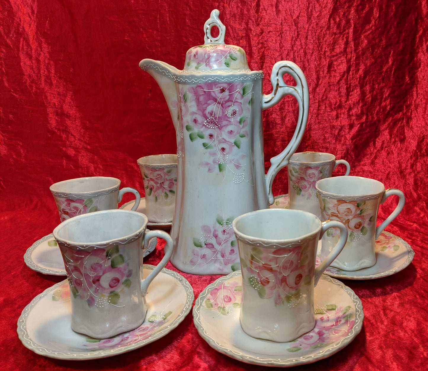 Antique Nippon Hot Chocolate Pot and Matching Cups - Set of 4 - Handpa – In  The Vintage Kitchen Shop