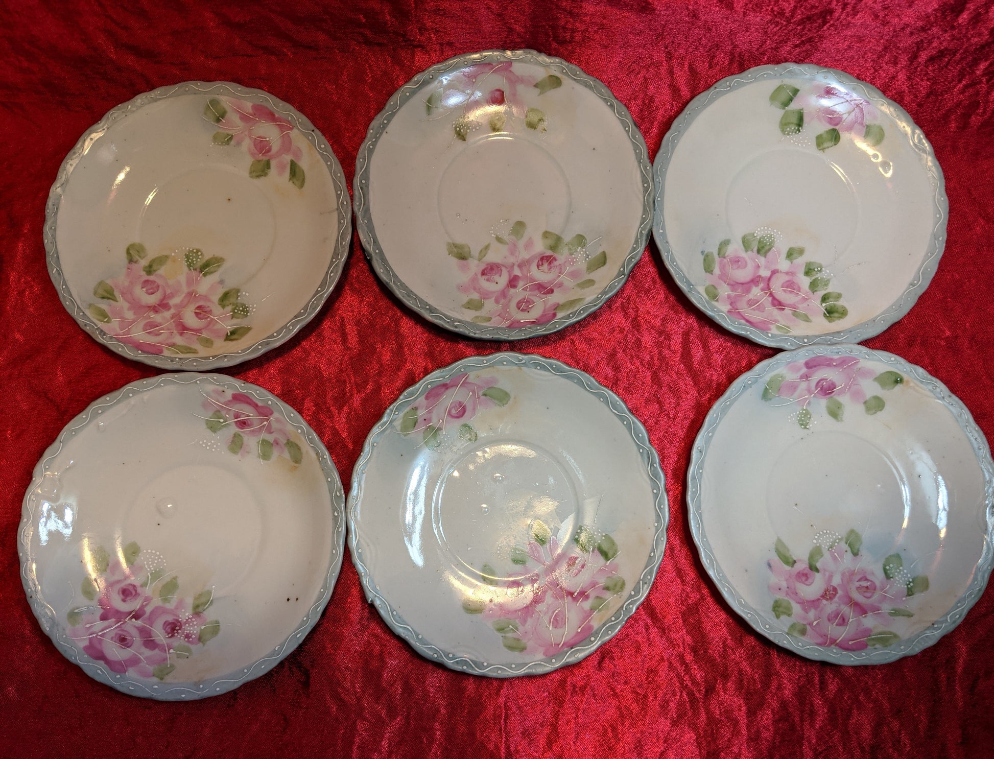 Antique Nippon Chocolate Pot Set with 4 Cups and Saucers Pink Floral –  Zsinta