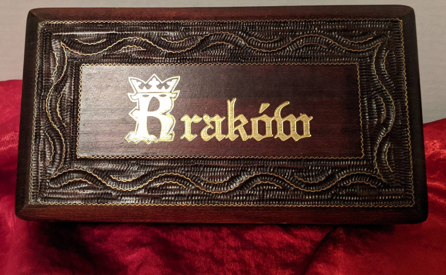 Krakow Poland Hand carved Game Box