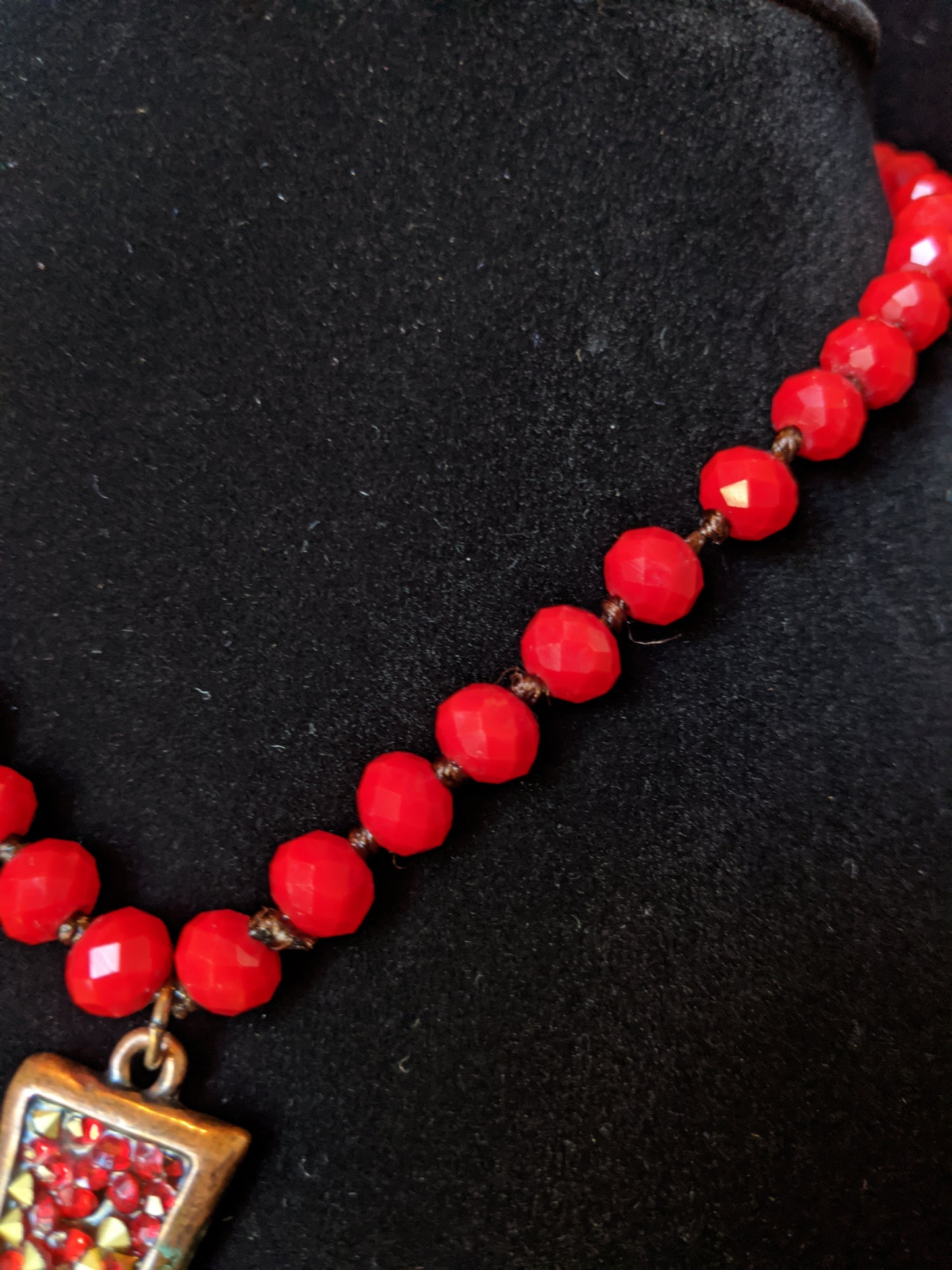 Ruby Red Cross Necklace