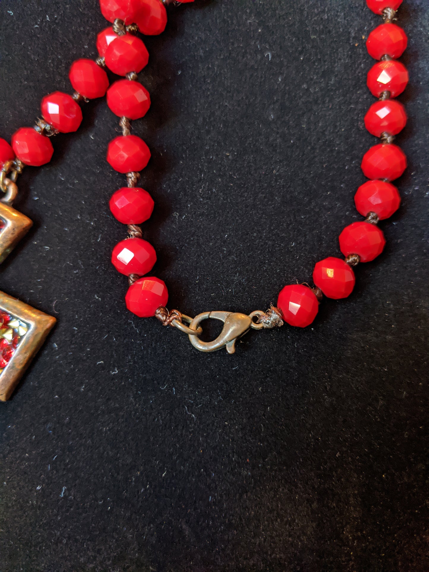 Ruby Red Cross Necklace