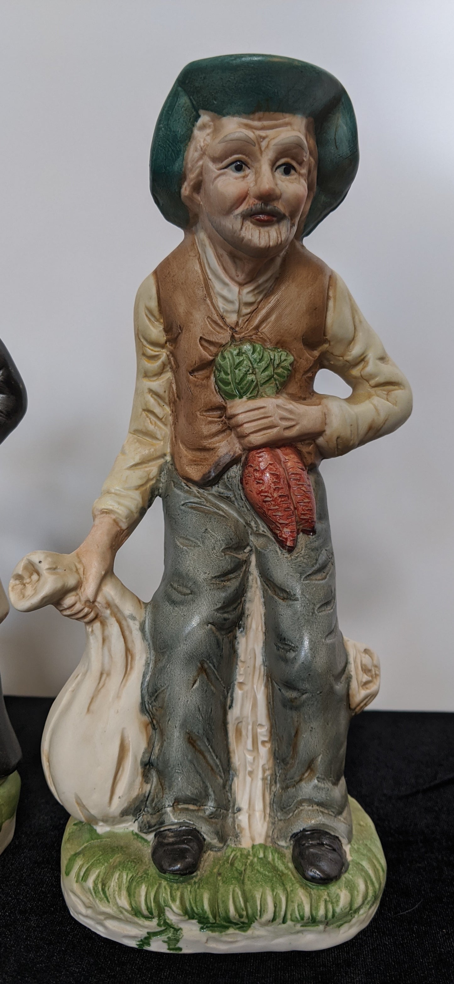 Bisque Farming Couple Figurines