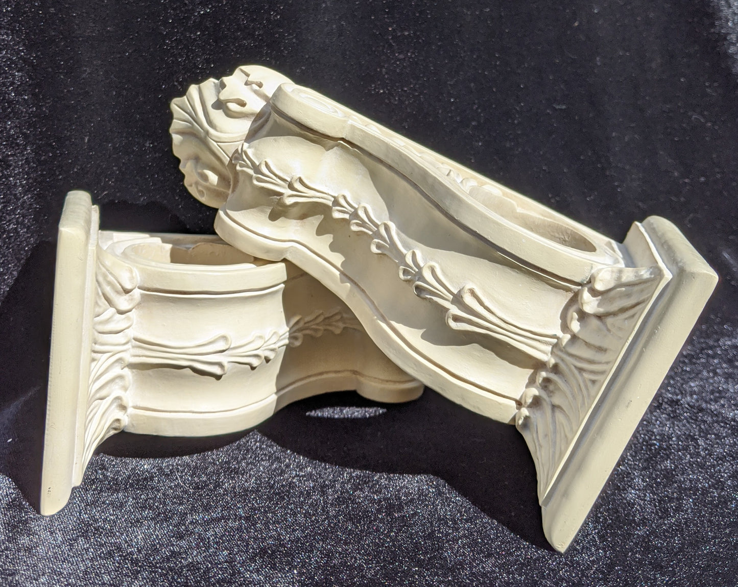 Vintage Pair of Decorative Scroll Drapery Corbels